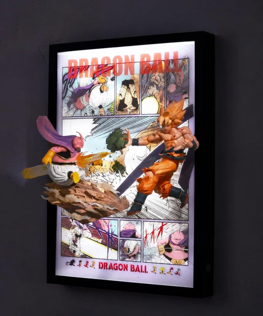 Dragon Ball Super Saiyan Son Goku Buu 3D Light Wall Art – image 1