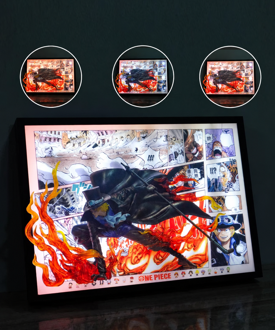 One Piece Sabo Fire Fist 3D Light Wall Art – batch 7 image 1