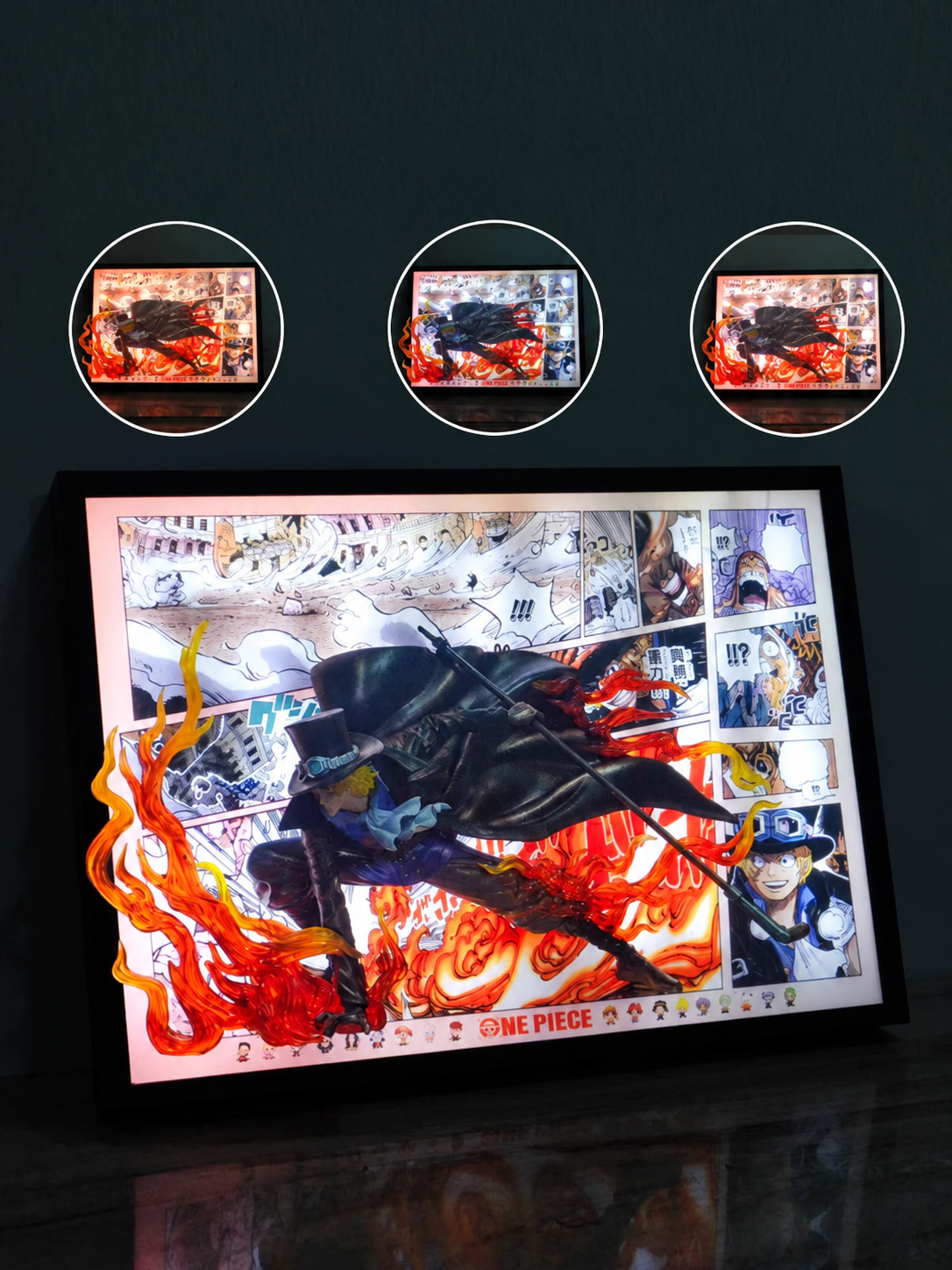 One Piece Sabo Fire Fist 3D Light Wall Art – batch 7 image 1