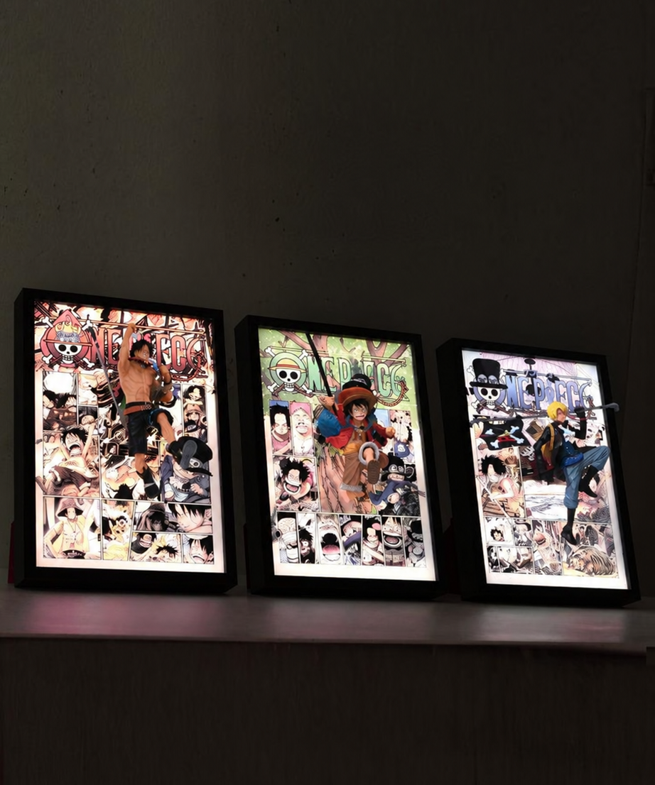 One Piece Luffy, Ace And Sabo Brotherhood 3D Light Wall Art – batch 6 image 1