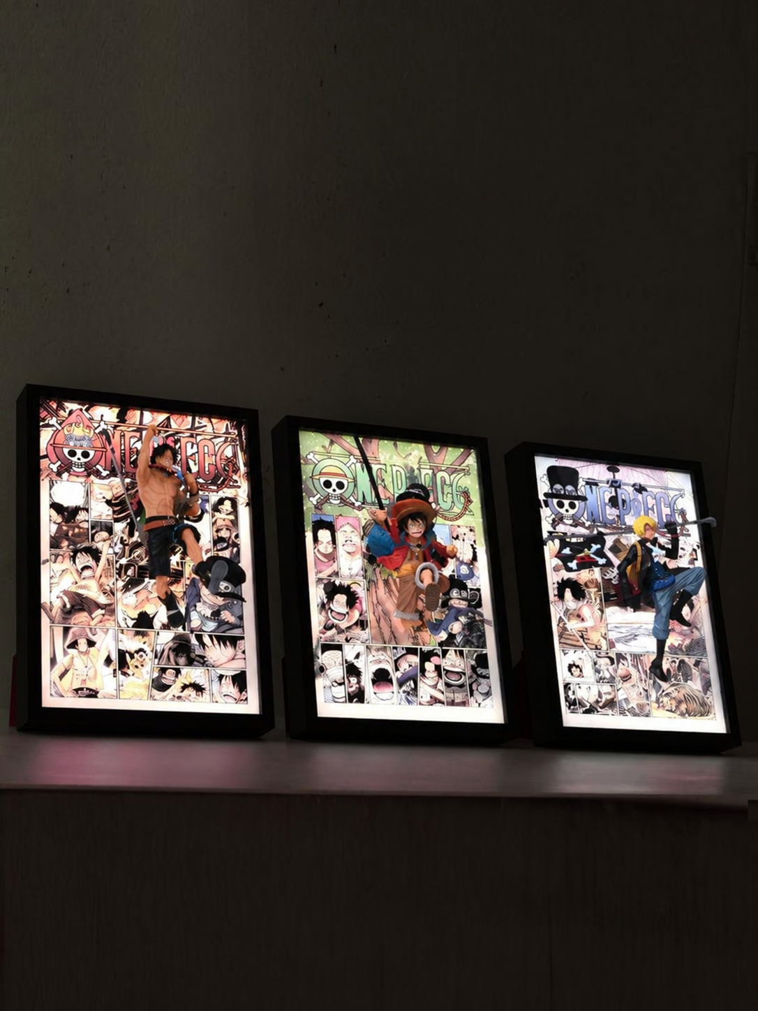One Piece Luffy, Ace And Sabo Brotherhood 3D Light Wall Art – batch 6 image 1