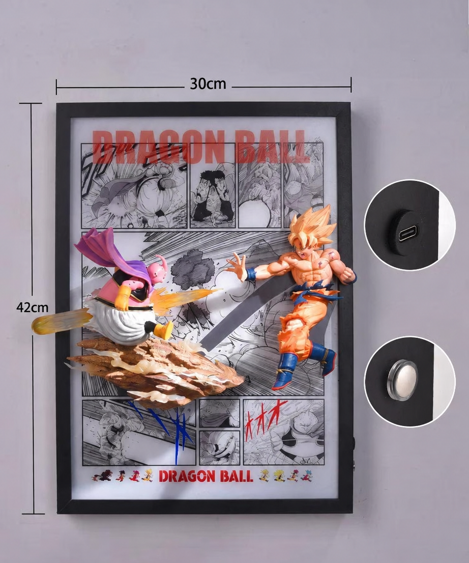 Dragon Ball Super Saiyan Son Goku Buu 3D Light Wall Art – image 2