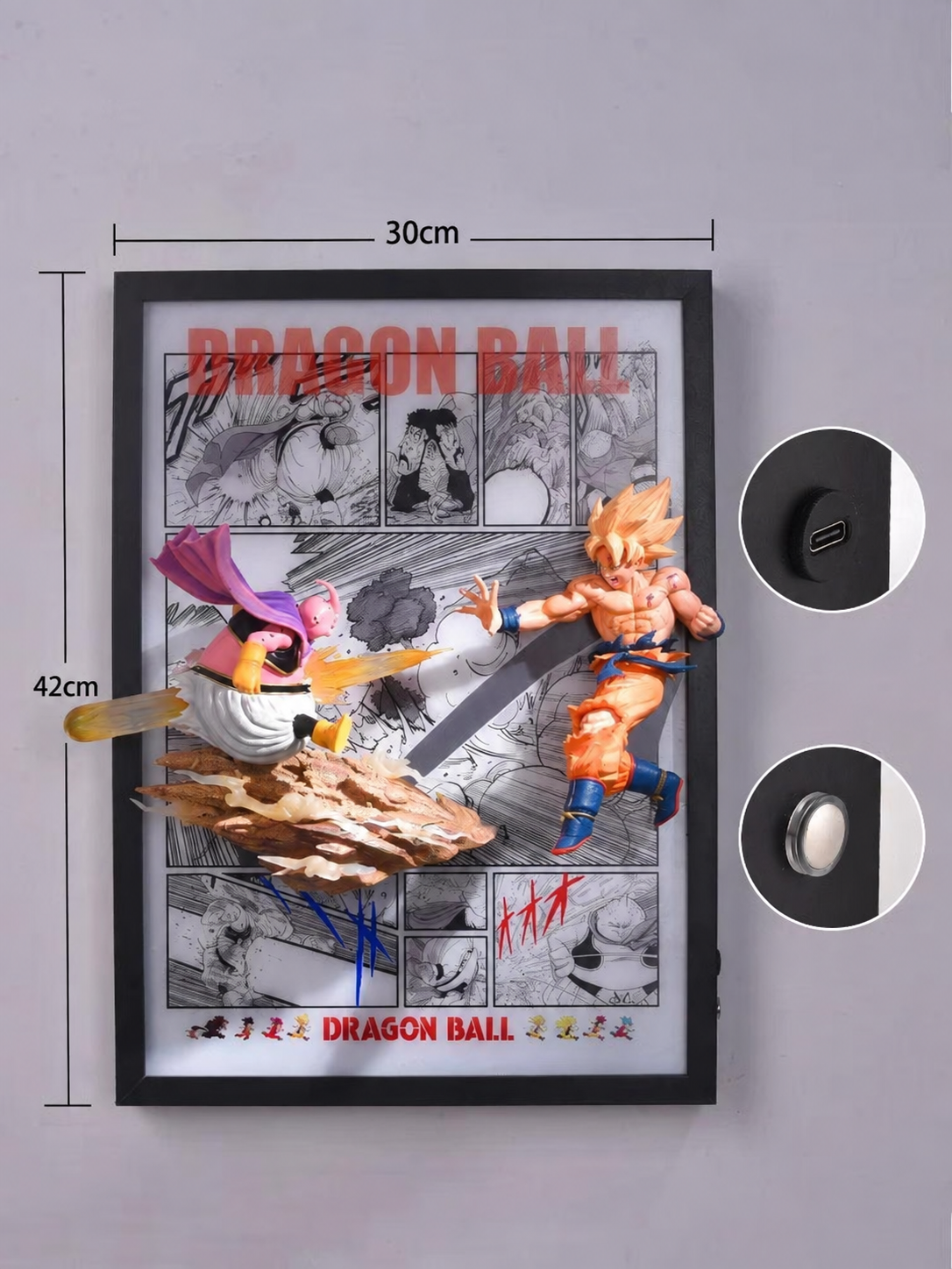 Dragon Ball Super Saiyan Son Goku Buu 3D Light Wall Art – image 2