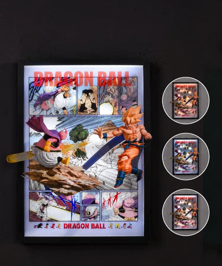 Dragon Ball Super Saiyan Son Goku Buu 3D Light Wall Art – image 3