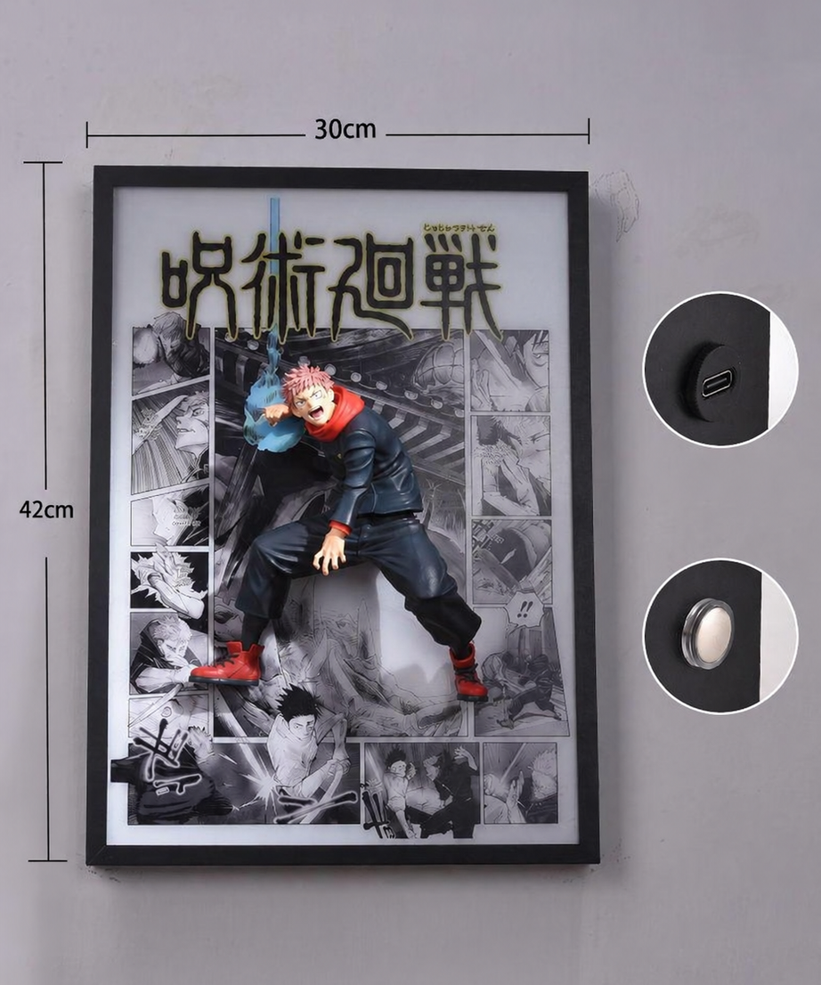 Gojo X Yuji 3D Light Wall Art – image 2