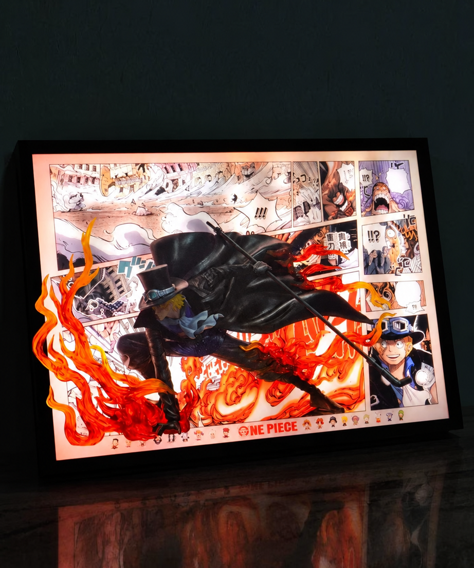 One Piece Sabo Fire Fist 3D Light Wall Art – batch 6 image 1