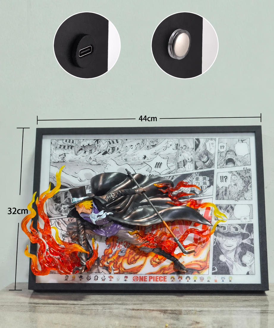 One Piece Sabo Fire Fist 3D Light Wall Art – batch 6 image 2