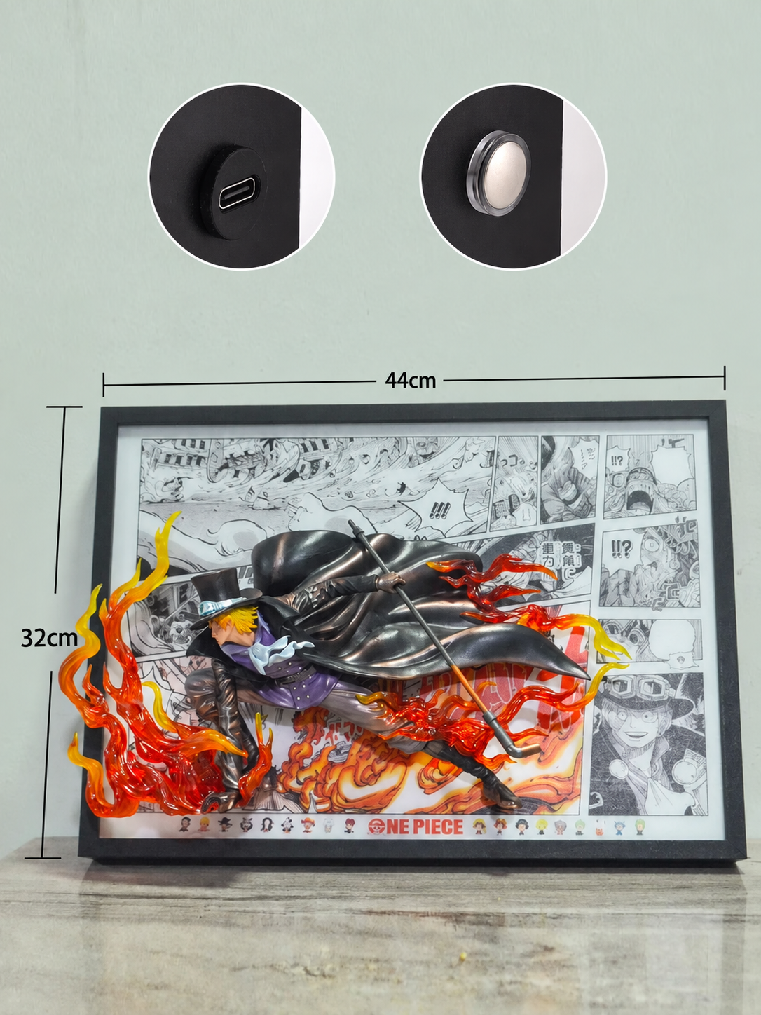 One Piece Sabo Fire Fist 3D Light Wall Art – batch 6 image 2