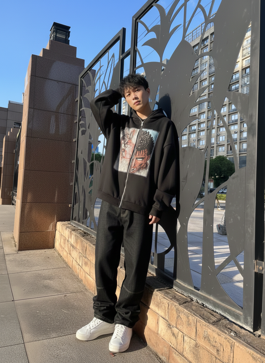 Griffith Embroidered Zipper Jacket