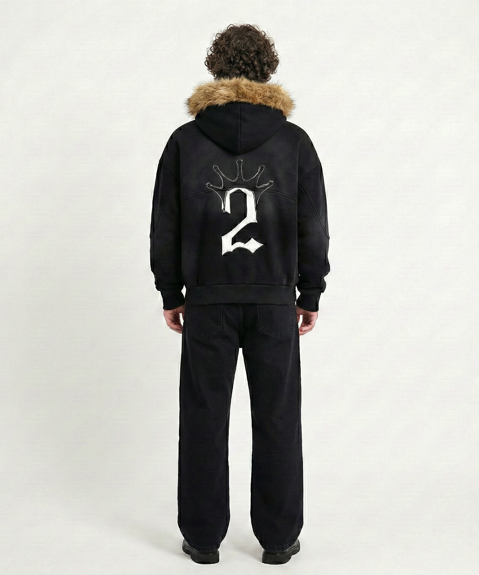 "Bleach" Black Fur Hoodie