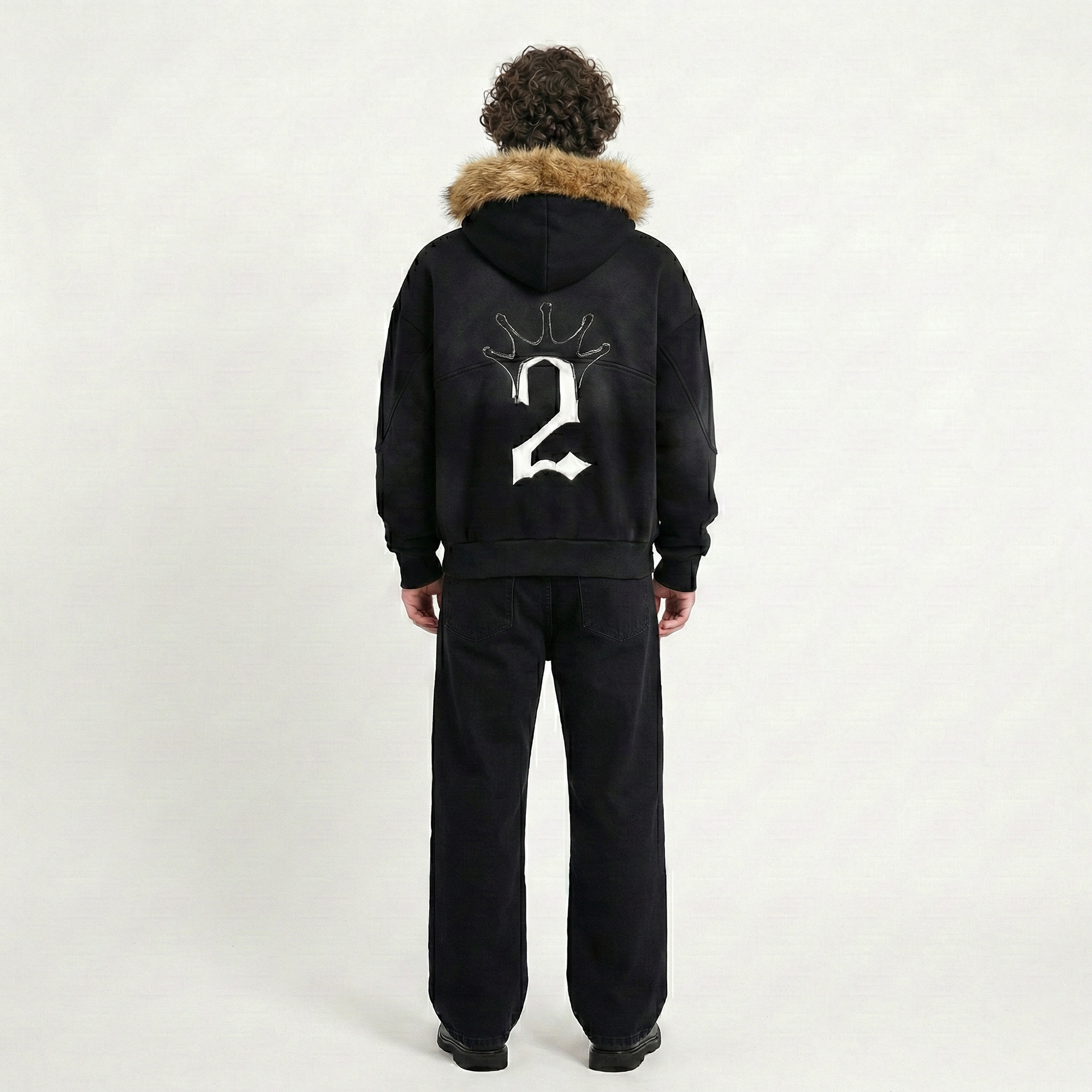 "Bleach" Black Fur Hoodie