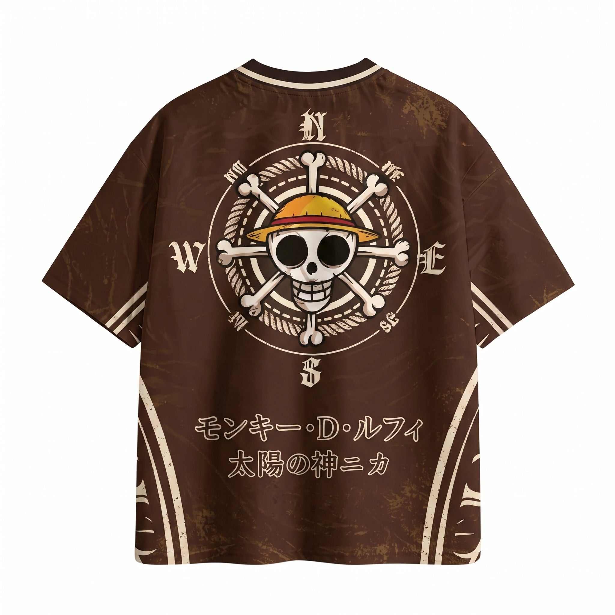 One Piece Straw Hat Pirates Brown Jersey