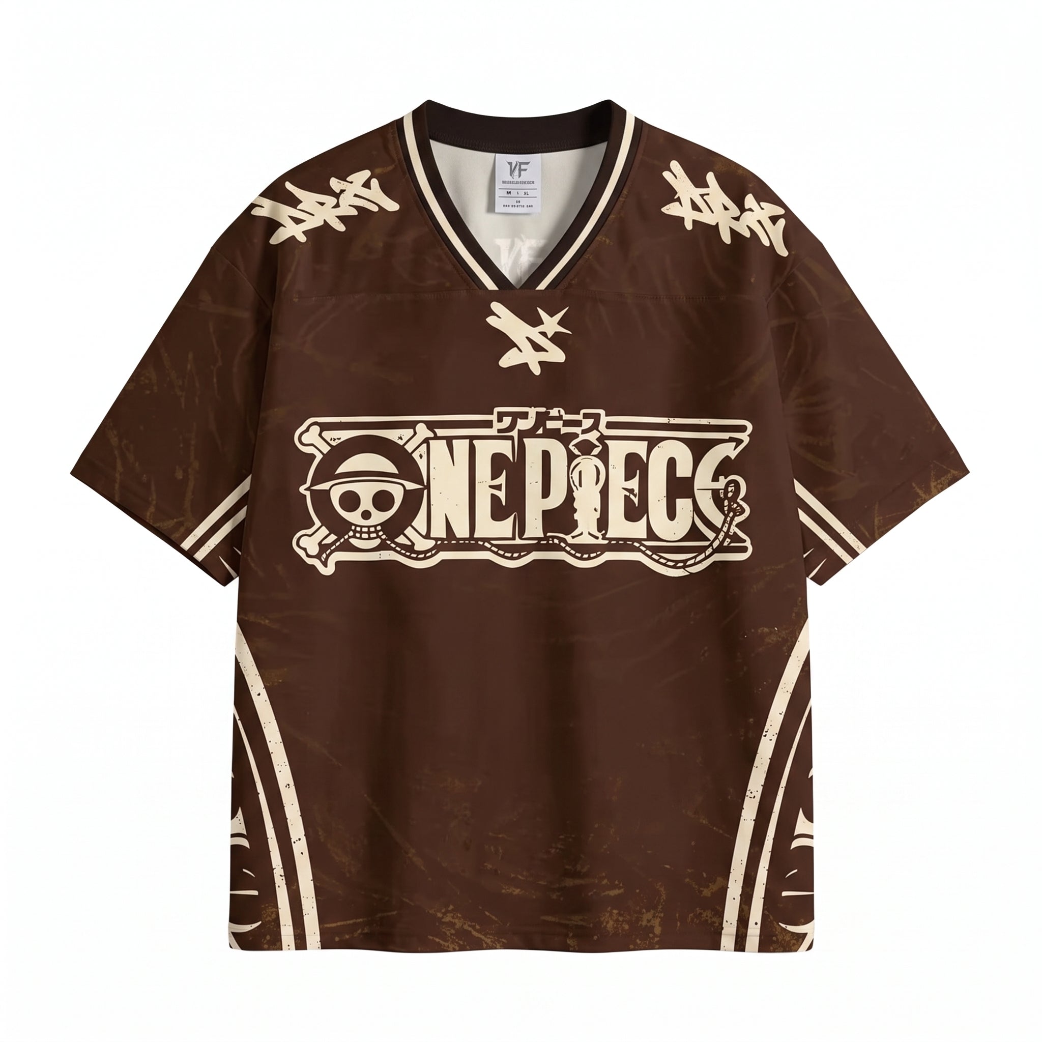 One Piece Straw Hat Pirates Brown Jersey