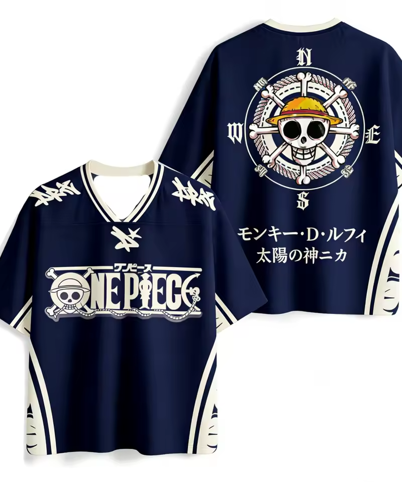 One Piece Straw Hat Pirates Blue jersey