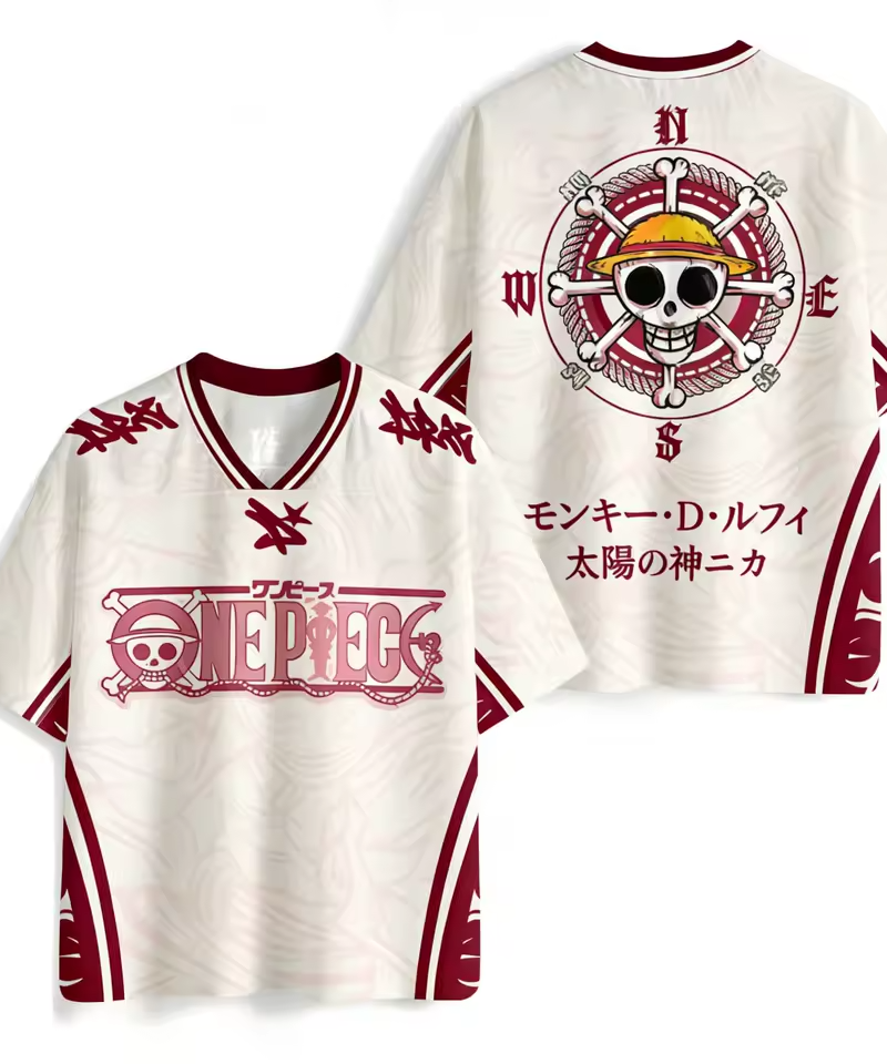 One Piece Straw Hat Pirates Pink Jersey