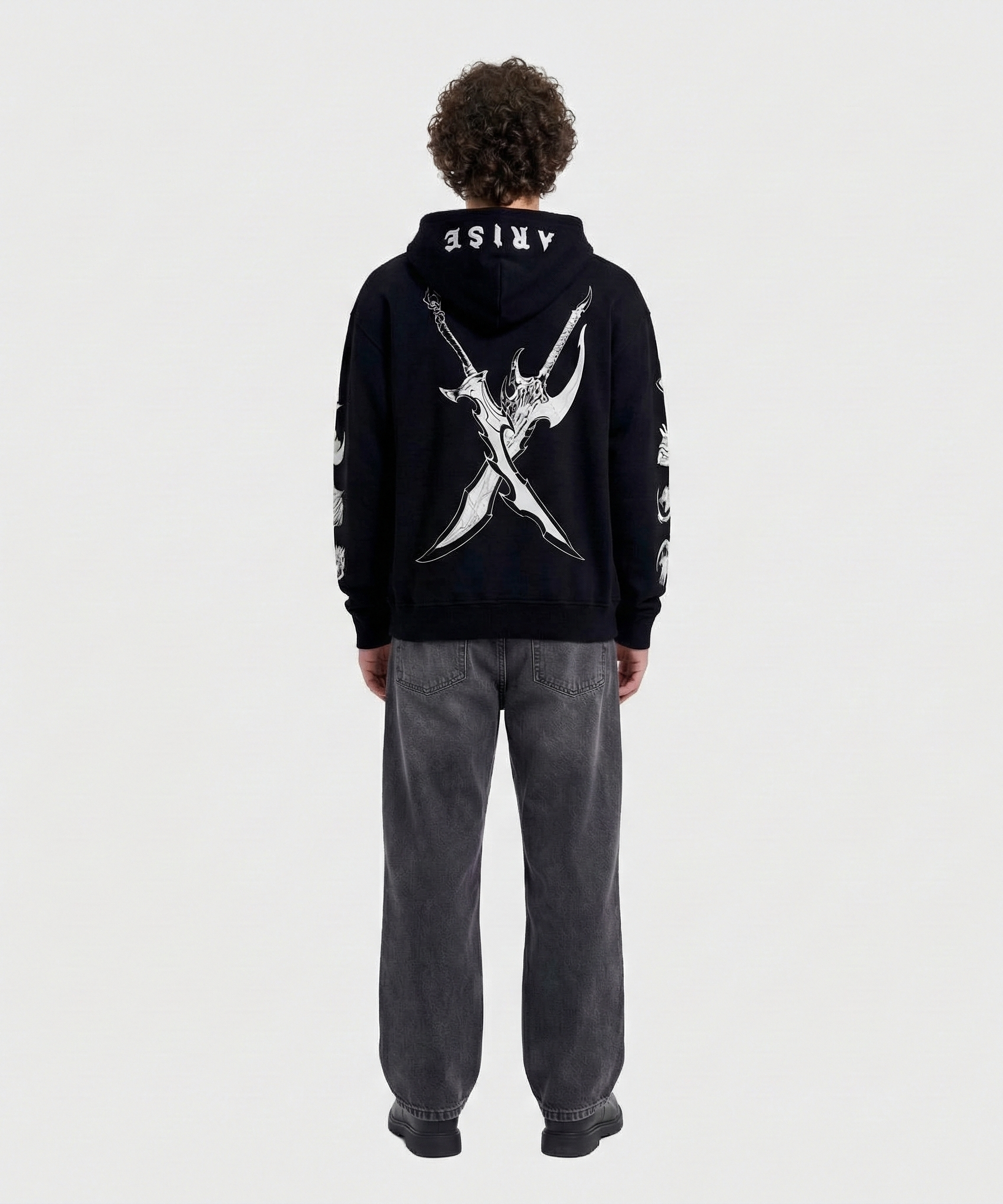 Sung Jin-Woo Solo Leveling anime hoodie - oversized red streetwear design design detail