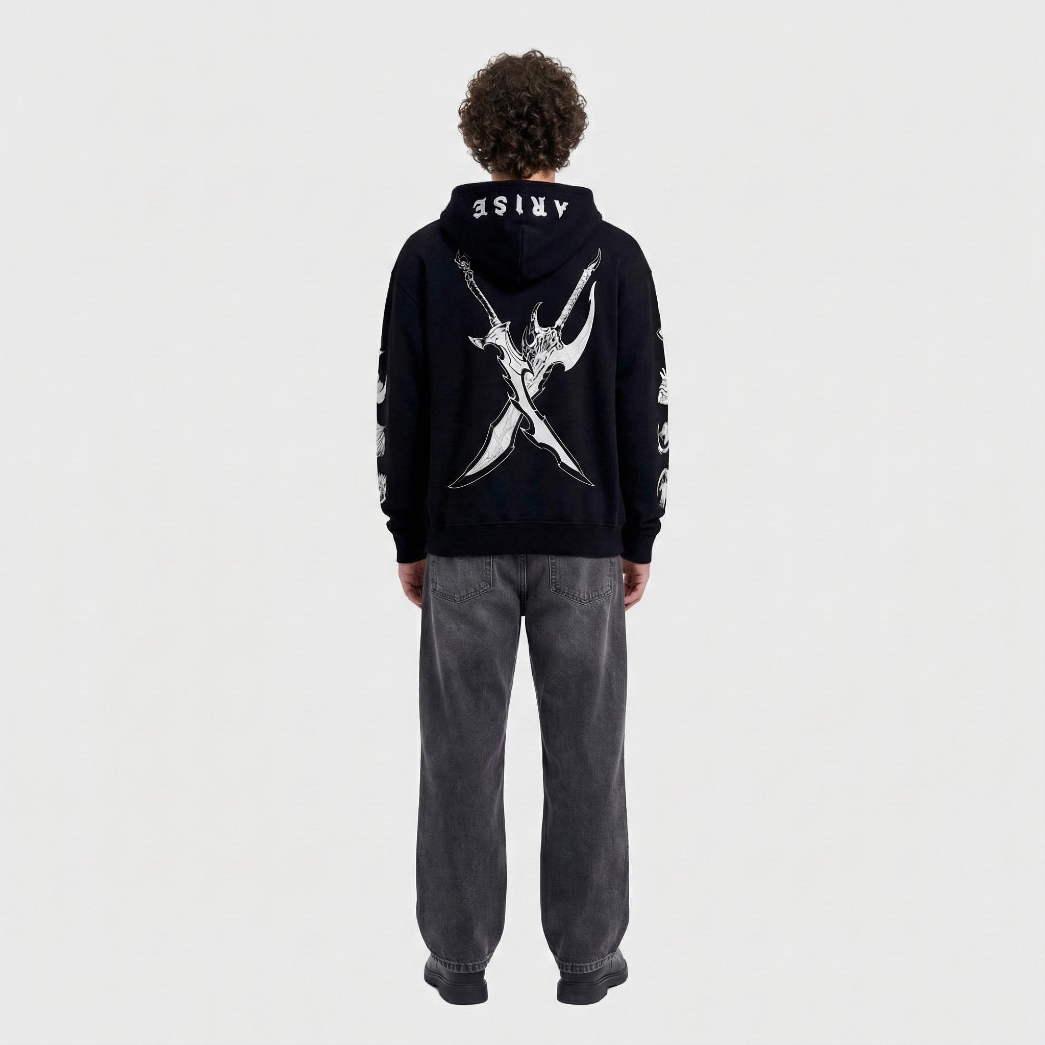 Sung Jin-Woo Solo Leveling anime hoodie - oversized red streetwear design design detail