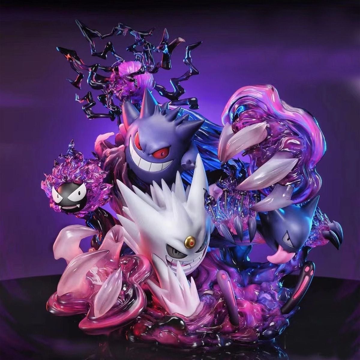 Gengar Family And Shadow Ball Limited Anime Statue Painted Model