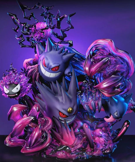 Gengar Family And Shadow Ball Limited Anime Statue Painted Model