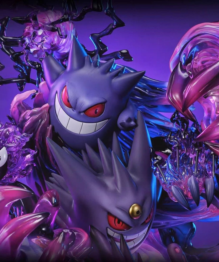 Gengar Family And Shadow Ball Limited Anime Statue Painted Model