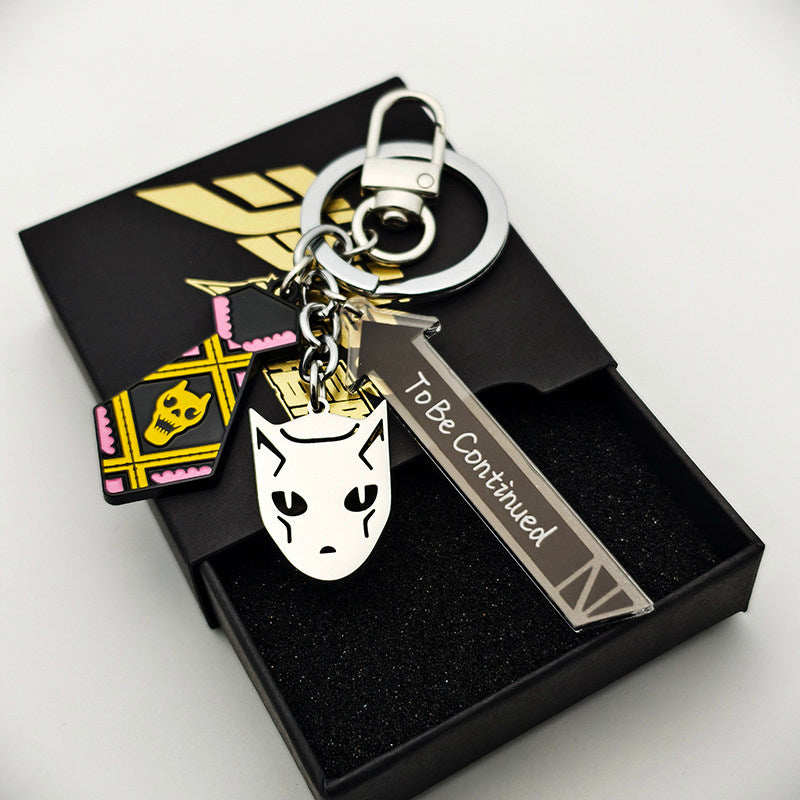JoJo's Bizarre Adventure keychain - anime collectible accessory angle view