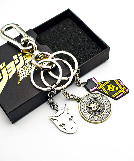 JoJo's Bizarre Adventure keychain - anime collectible accessory angle view