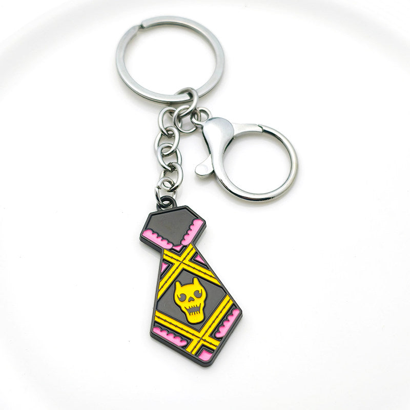 JoJo's Bizarre Adventure keychain - anime collectible accessory angle view