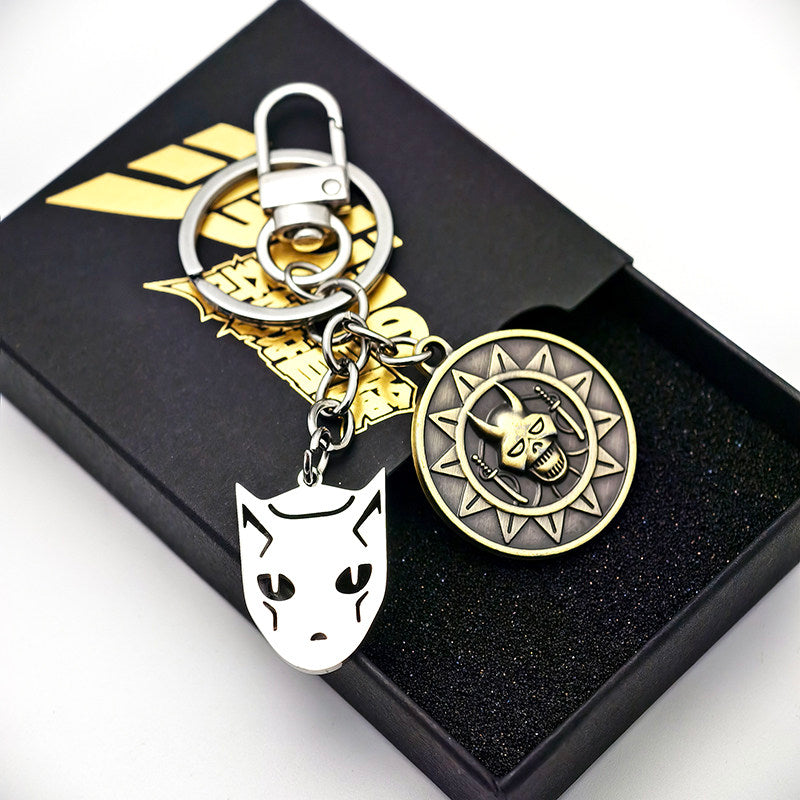 JoJo's Bizarre Adventure keychain - anime collectible accessory angle view