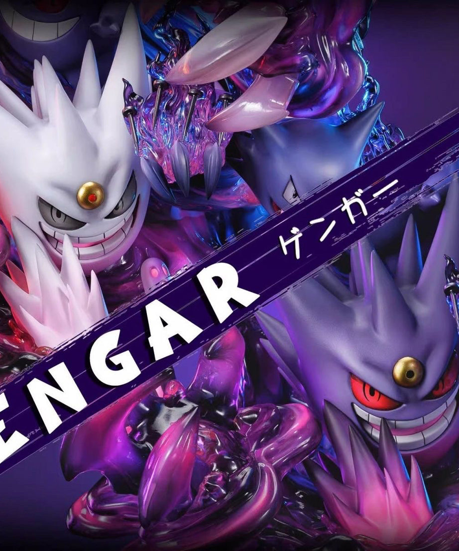 Gengar Family And Shadow Ball Limited Anime Statue Painted Model