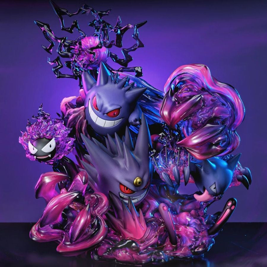 Gengar Family And Shadow Ball Limited Anime Statue Painted Model