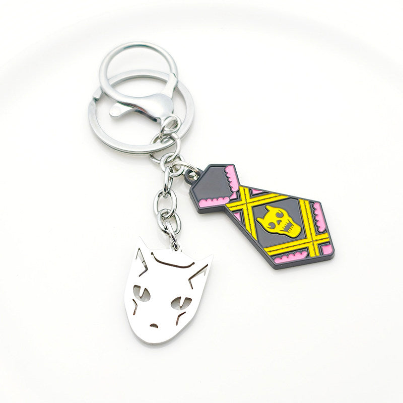JoJo's Bizarre Adventure keychain - anime collectible accessory angle view