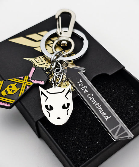 JoJo's Bizarre Adventure keychain - anime collectible accessory angle view