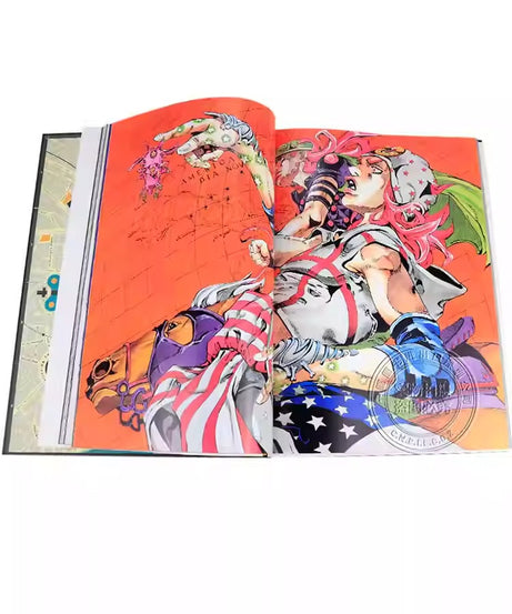 JoJo's Bizarre Adventure art book - premium anime artwork collection design detail