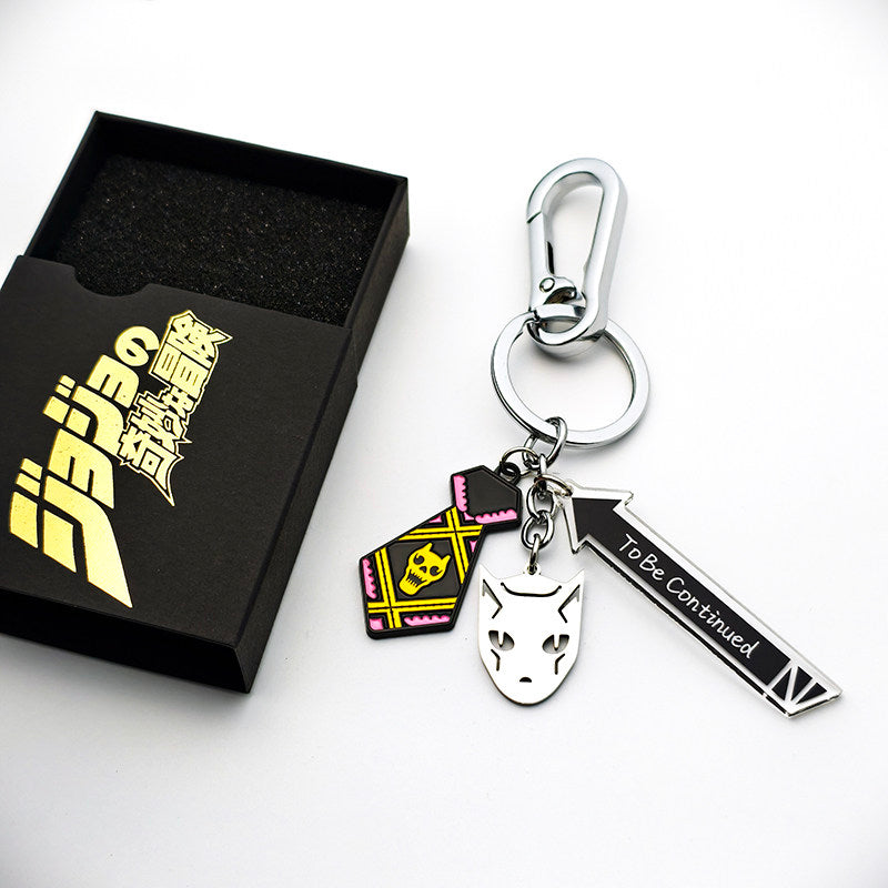 JoJo's Bizarre Adventure keychain - anime collectible accessory angle view