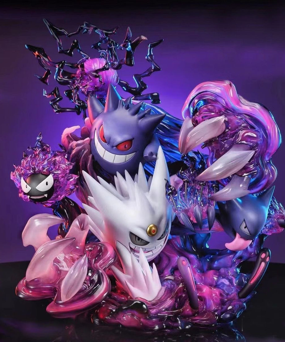 Gengar Family And Shadow Ball Limited Anime Statue Painted Model