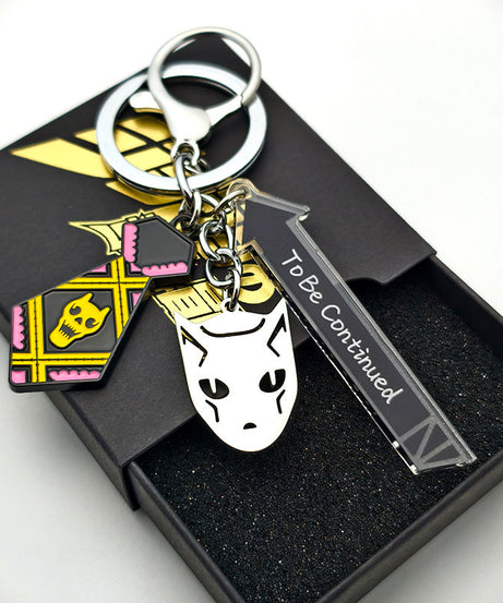 JoJo's Bizarre Adventure keychain - anime collectible accessory angle view