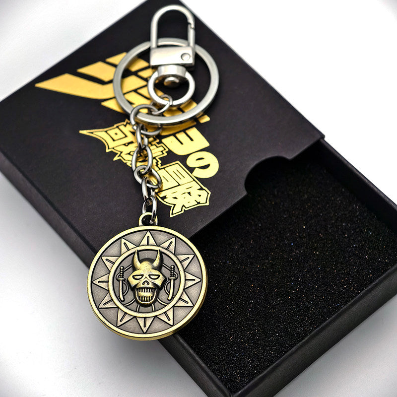 JoJo's Bizarre Adventure keychain - anime collectible accessory angle view