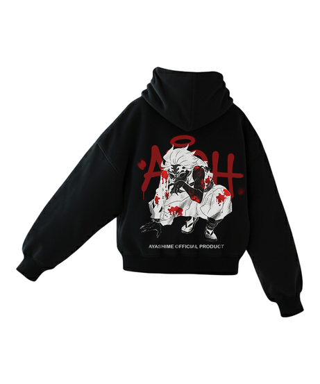 Tanjiro Kamado Demon Slayer anime hoodie - oversized streetwear design back view