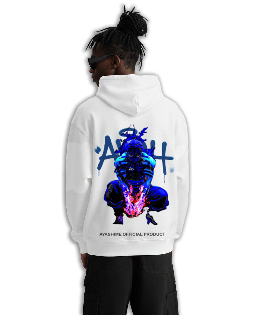 BLUE AKAZA WHITE HOODIE