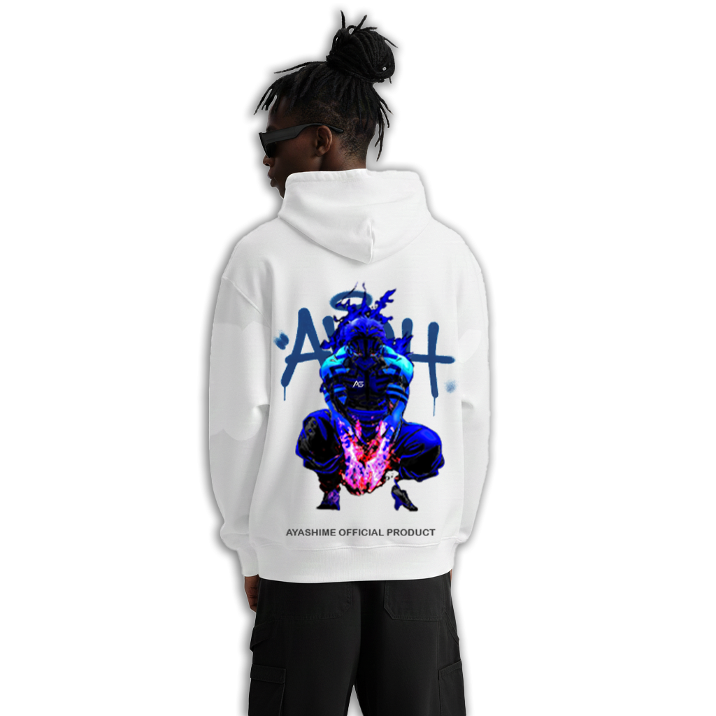BLUE AKAZA WHITE HOODIE