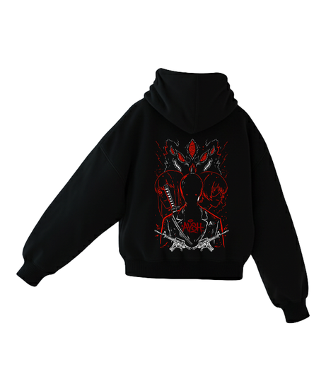 Denji Chainsaw Man anime hoodie - oversized streetwear design back view